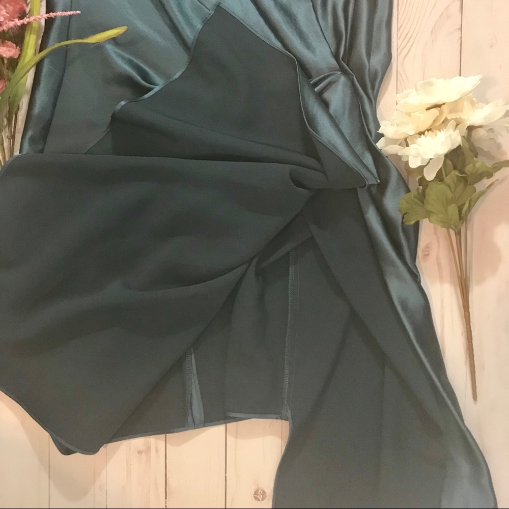 👗-Rachel Roy Jade Stretch Satin Teal Dress - Picture 4 of 8